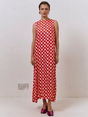 VRG Grl Sacha Smock Midi Dress Check